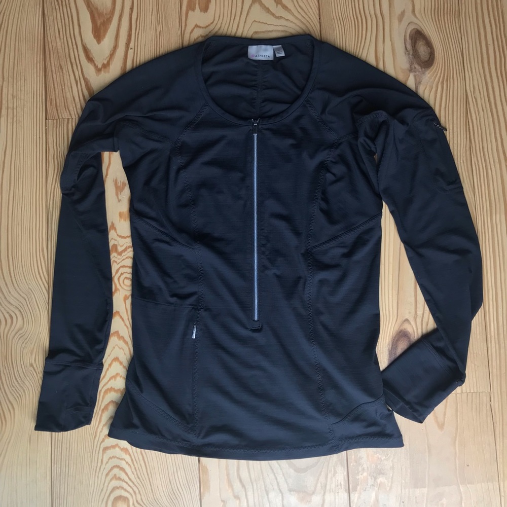 Athleta Pacifica Black Swim Rash Guard Size M